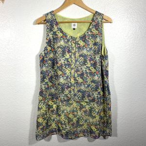 Cabi Positano Floral Layered Tank Small Sleeveless Blouse Style Size Medium